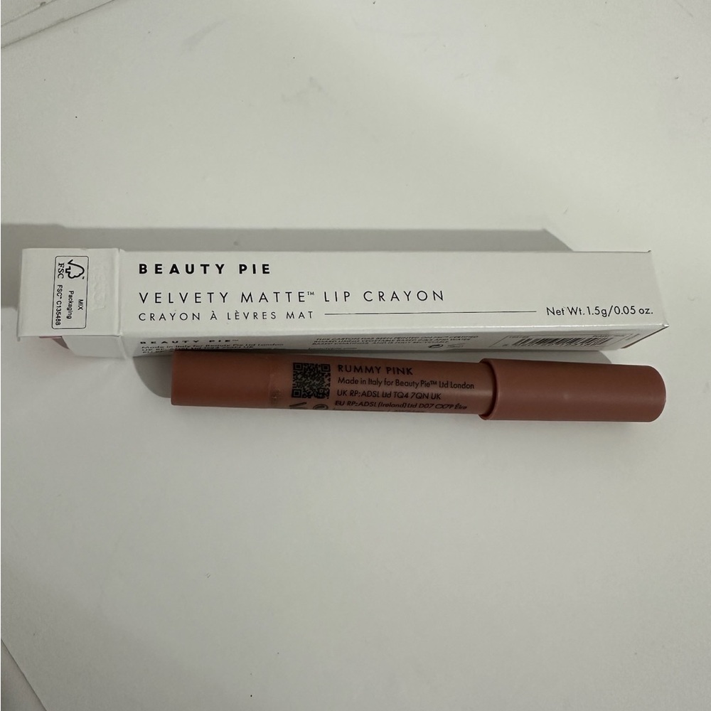 NIB Beauty Pie Velvet Matte Lip Crayon Rummy Pink Neutral Toned Light Brown Nude - Picture 9 of 14
